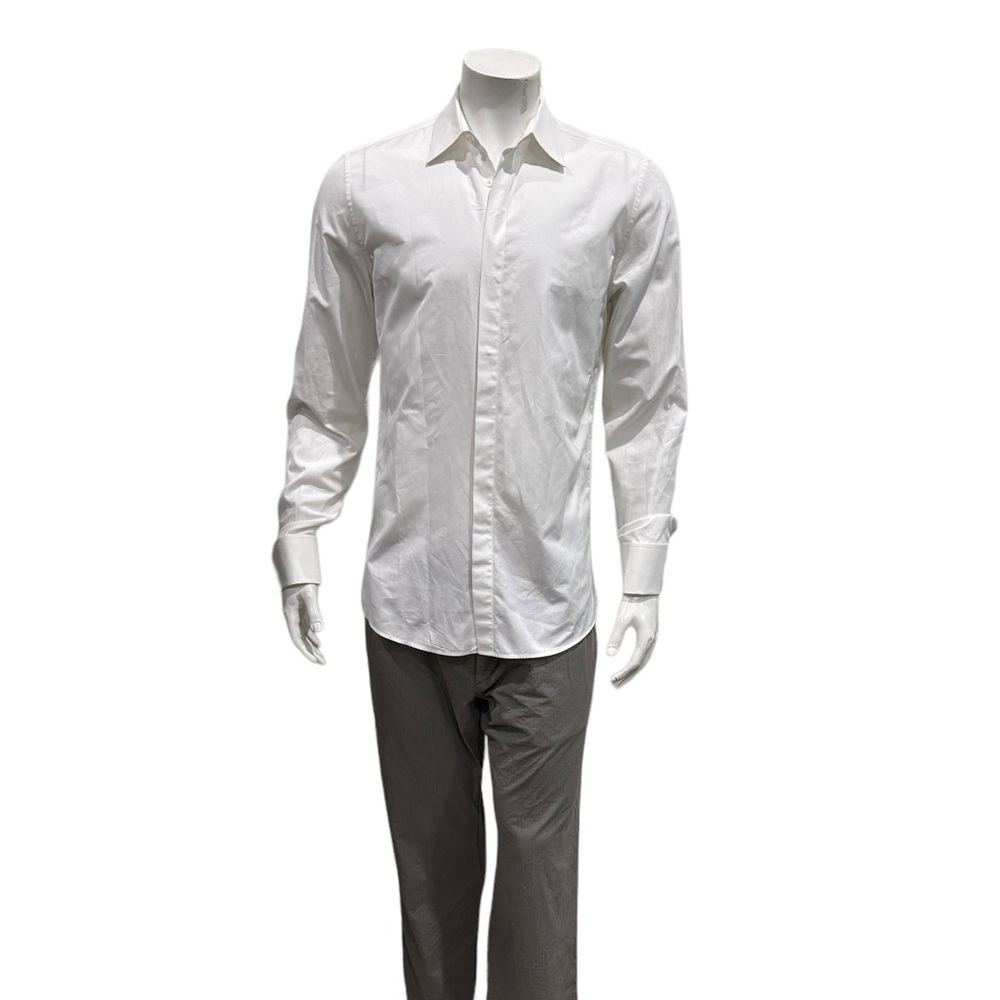 Gucci Mens White French Cuffs Dress Shirt